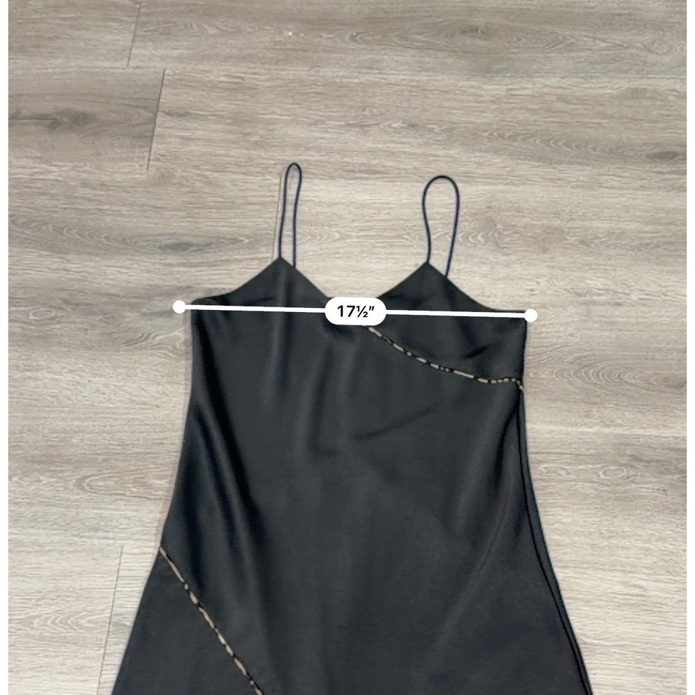 Sam Edelman Leopard Trim Contrast Piping Cami Midi Slip Dress NWT Size 6 - Picture 8 of 8